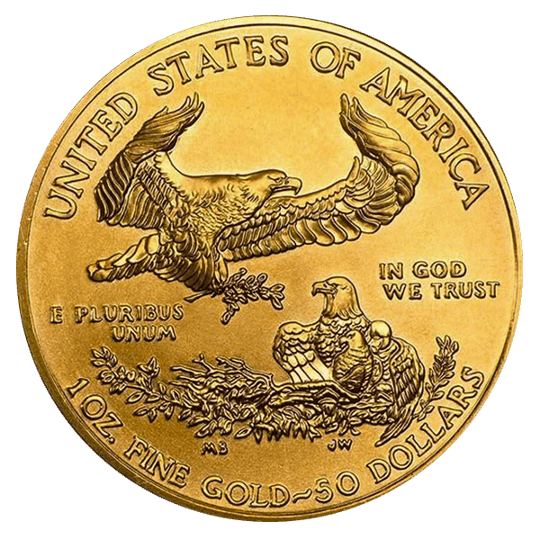 American Gold Eagle reverse showing eagle family design